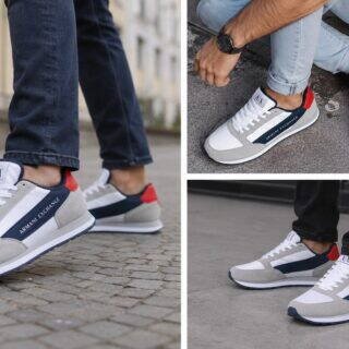 Armani Exchange Runner Branco azul e vermelho